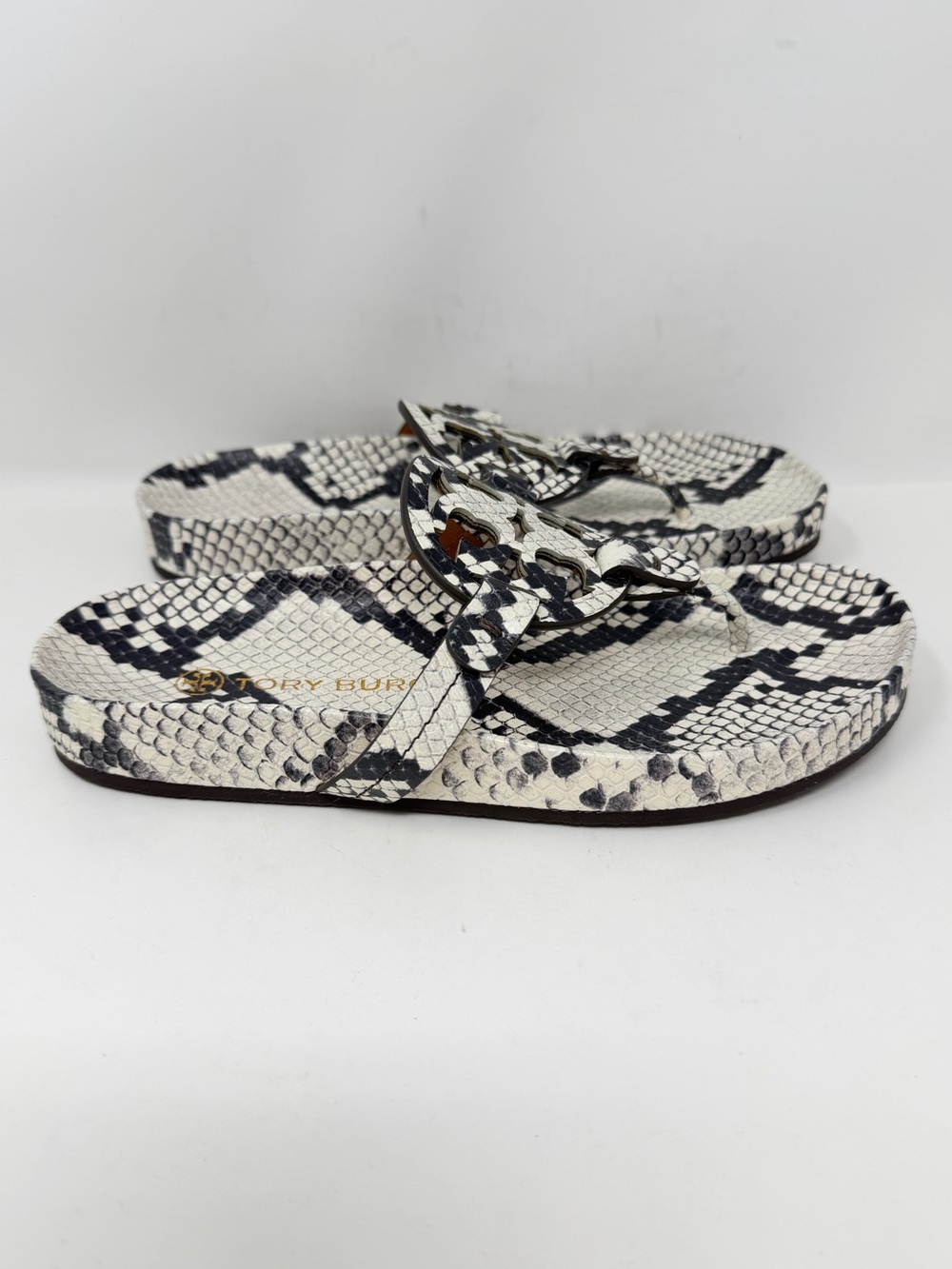 Tory Burch Miller Cloud Sandal Leather Python Size 6
